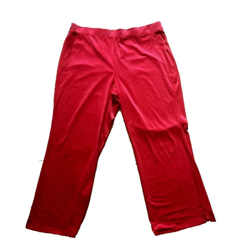 JUICY COUTURE Rib Waist Long Velour Pant Plus Size II0009928 COCO RED NEW w TAGS - Picture 1 of 2